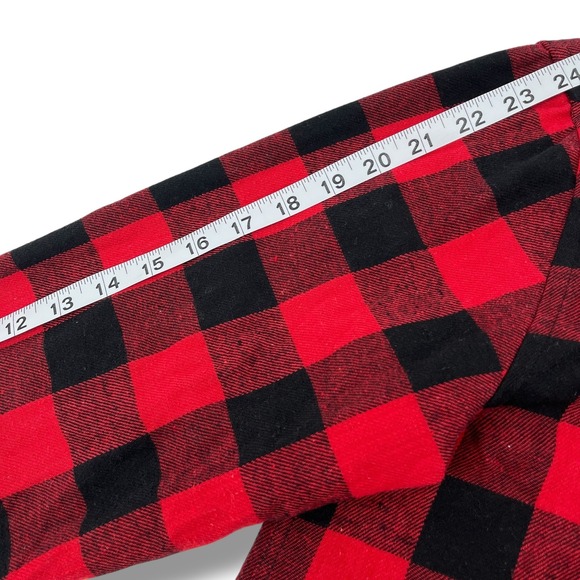 Eskimo Ice Fishing Gear Mens Flannel Shirt Red Black Plaid Button Up Small - Picture 6 of 9